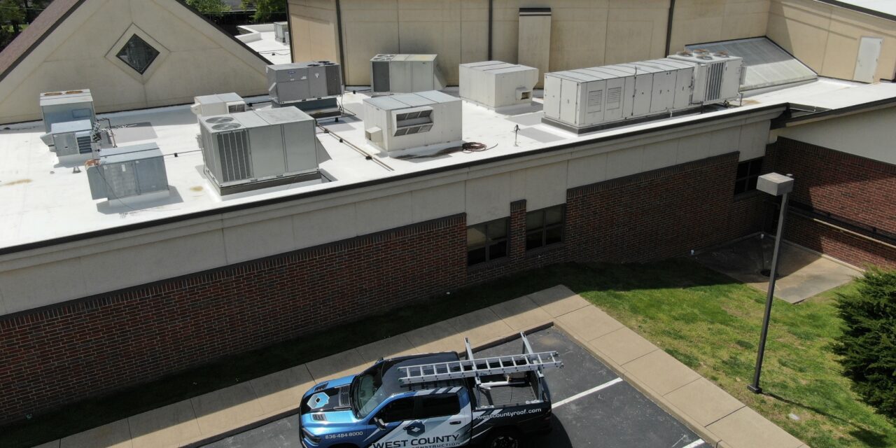 TPO Flat Roof on a Commercial Building in Wildwood, MO