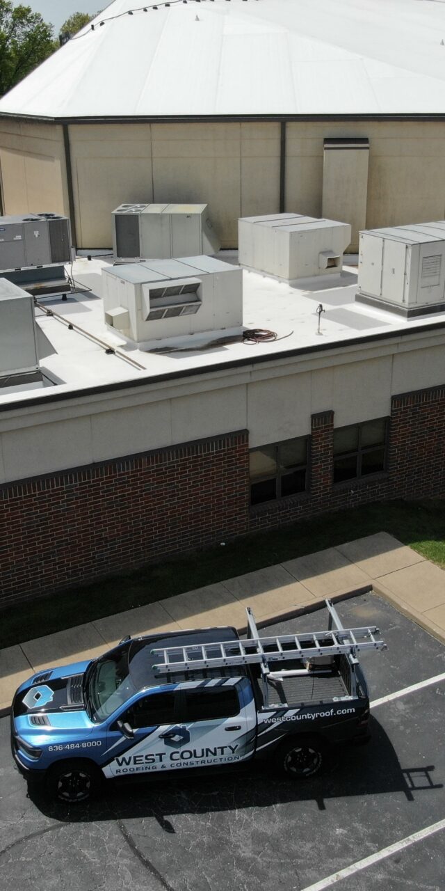 TPO Flat Roof on a Commercial Building in Wildwood, MO